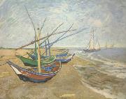 Vincent Van Gogh Fishing Boats on the Beach at Saintes-Maries (nn04) painting